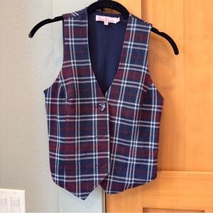 Anthropologie Plaid Vest with Buttons XS